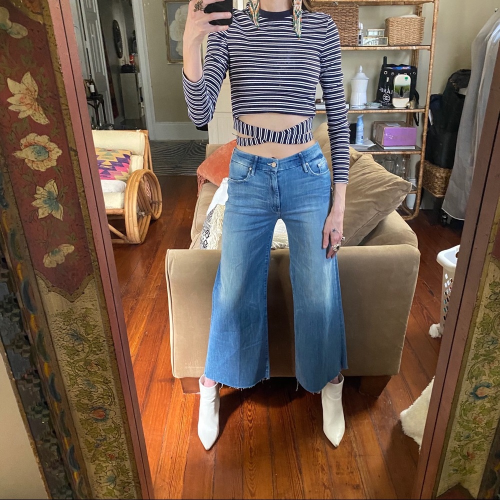 NWOT Mother denim roller snippet cropped fray - Picture 12 of 12